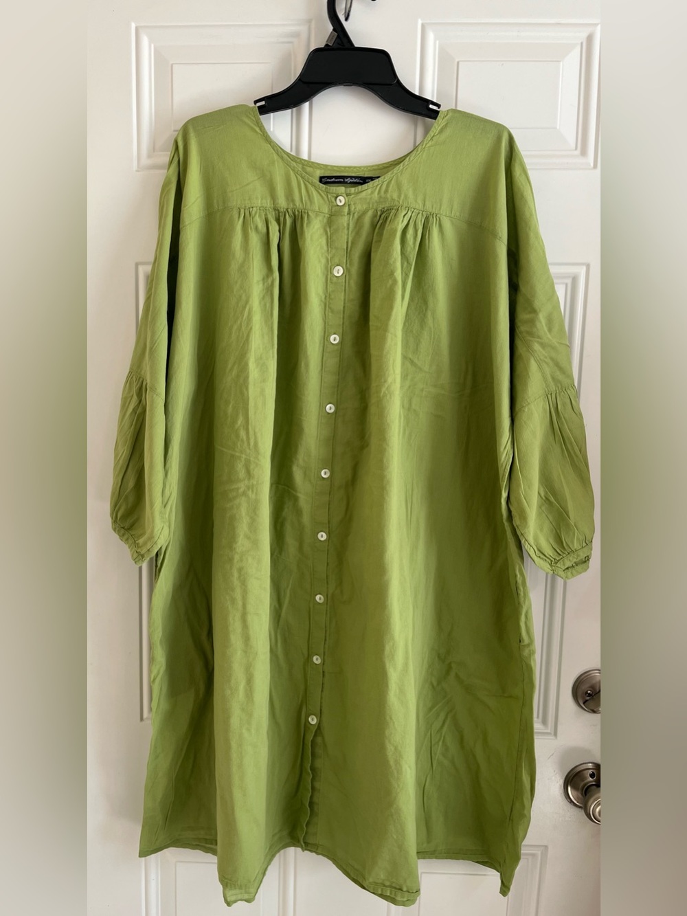 Gudrun Sjoden Dress Women’s XXL Green Cotton Button Up Long Sleeve Cottagecore